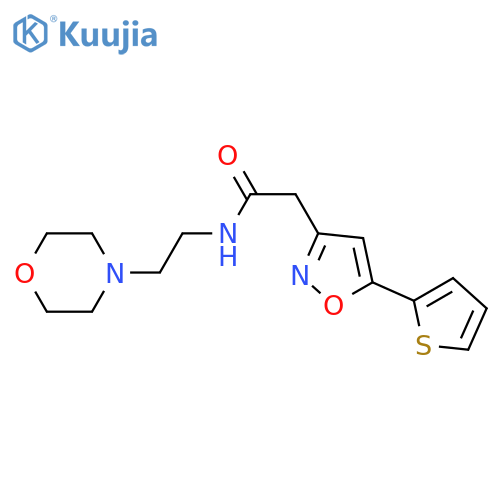 N-2-(morpholin-4-yl)ethyl-2-5-(thiophen-2-yl)-1,2-oxazol-3-ylacetamide structure
