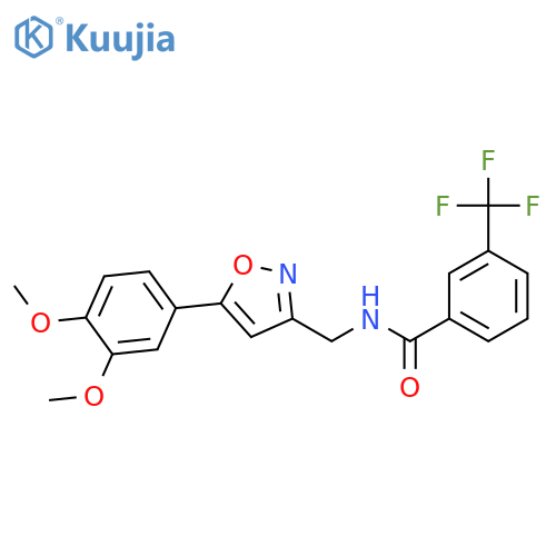 N-{5-(3,4-dimethoxyphenyl)-1,2-oxazol-3-ylmethyl}-3-(trifluoromethyl)benzamide structure