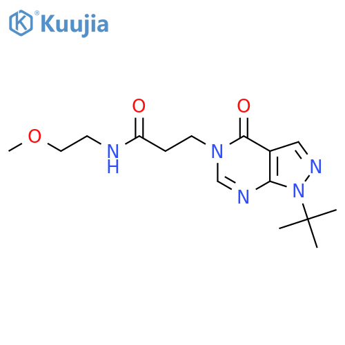 3-{1-tert-butyl-4-oxo-1H,4H,5H-pyrazolo3,4-dpyrimidin-5-yl}-N-(2-methoxyethyl)propanamide structure