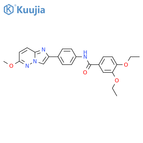 3,4-diethoxy-N-(4-{6-methoxyimidazo1,2-bpyridazin-2-yl}phenyl)benzamide structure