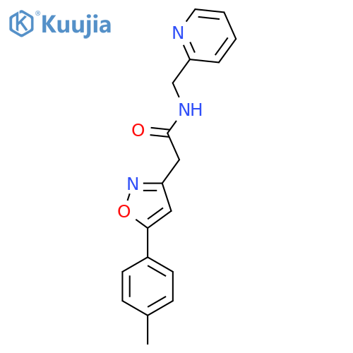 2-5-(4-methylphenyl)-1,2-oxazol-3-yl-N-(pyridin-2-yl)methylacetamide structure