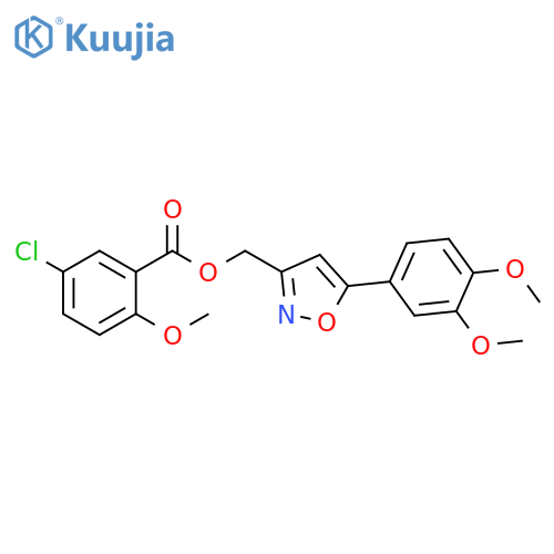 5-(3,4-dimethoxyphenyl)-1,2-oxazol-3-ylmethyl 5-chloro-2-methoxybenzoate structure