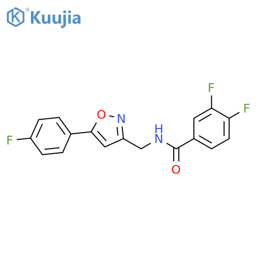 3,4-difluoro-N-{5-(4-fluorophenyl)-1,2-oxazol-3-ylmethyl}benzamide structure
