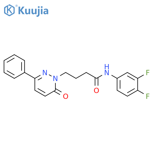 N-(3,4-difluorophenyl)-4-(6-oxo-3-phenyl-1,6-dihydropyridazin-1-yl)butanamide structure