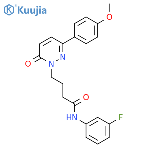 N-(3-fluorophenyl)-4-3-(4-methoxyphenyl)-6-oxo-1,6-dihydropyridazin-1-ylbutanamide structure