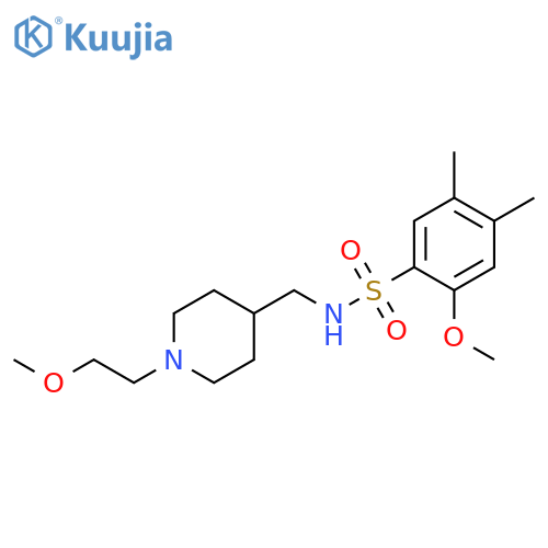 2-methoxy-N-{1-(2-methoxyethyl)piperidin-4-ylmethyl}-4,5-dimethylbenzene-1-sulfonamide structure