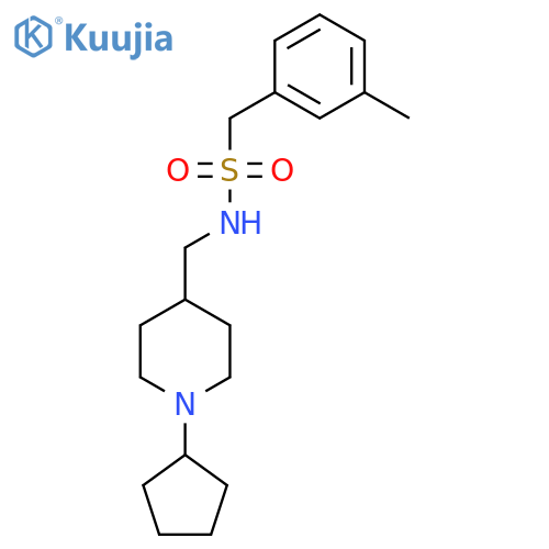 N-(1-cyclopentylpiperidin-4-yl)methyl-1-(3-methylphenyl)methanesulfonamide structure