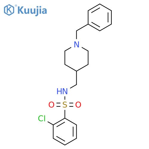 N-(1-benzylpiperidin-4-yl)methyl-2-chlorobenzene-1-sulfonamide structure