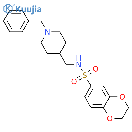 N-(1-benzylpiperidin-4-yl)methyl-2,3-dihydro-1,4-benzodioxine-6-sulfonamide structure