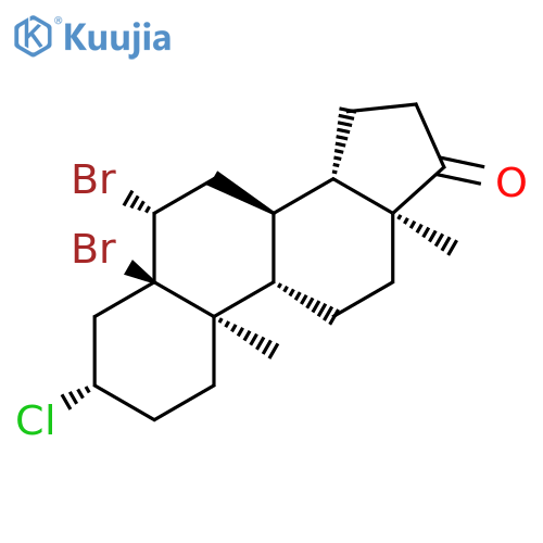 Androstan-17-one, 5,6-dibromo-3-chloro-, (3b,5a,6b)- structure