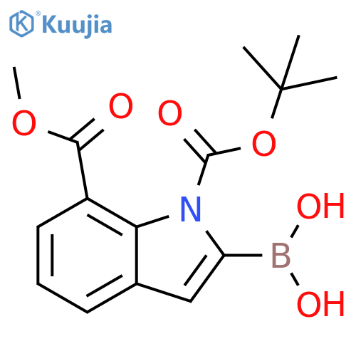 1-BOC-7-(methoxycarbonyl)indole-2-boronic acid structure