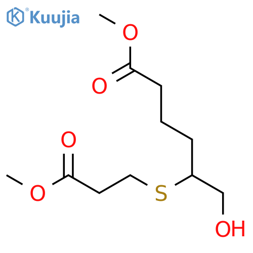 Hexanoic acid, 6-hydroxy-5-[(3-methoxy-3-oxopropyl)thio]-, methyl ester structure