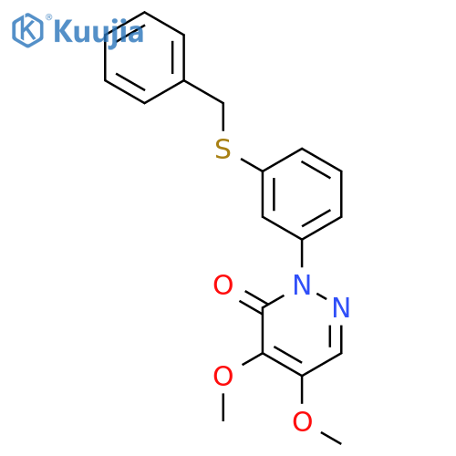 3(2H)-Pyridazinone, 4,5-dimethoxy-2-[3-[(phenylmethyl)thio]phenyl]- structure
