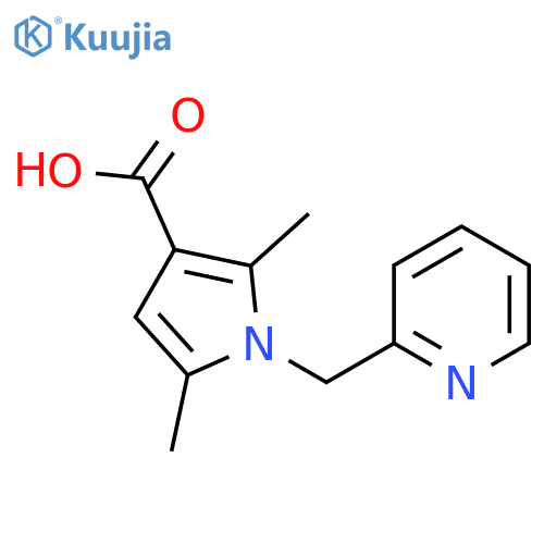 2,5-Dimethyl-1-(pyridin-2-ylmethyl)-1H-pyrrole-3-carboxylic acid structure