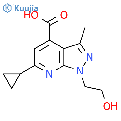 6-Cyclopropyl-1-(2-Hydroxyethyl)-3-Methyl-1h-Pyrazolo3,4-BPyridine-4-Carboxylic Acid structure