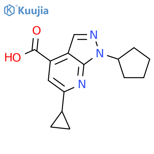 1-cyclopentyl-6-cyclopropyl-1H-pyrazolo3,4-bpyridine-4-carboxylic acid structure