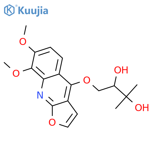 2,3-Butanediol,1-[(7,8-dimethoxyfuro[2,3-b]quinolin-4-yl)oxy]-3-methyl-, (+)- structure