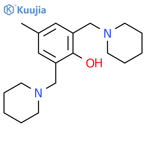Phenol, 4-methyl-2,6-bis(1-piperidinylmethyl)- structure