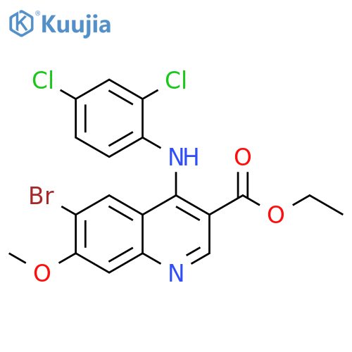 ethyl 6-bromo-4-[(2,4-dichlorophenyl)amino]-7-methoxyquinoline-3-carboxylate structure