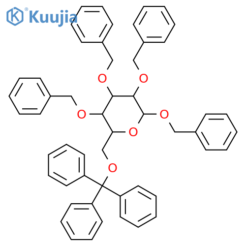 Benzyl 2,3,4-Tri-O-benzyl-6-O-(triphenylmethyl)-D-glucopyranoside structure