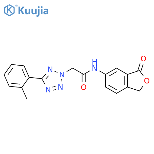 2-5-(2-methylphenyl)-2H-1,2,3,4-tetrazol-2-yl-N-(3-oxo-1,3-dihydro-2-benzofuran-5-yl)acetamide structure