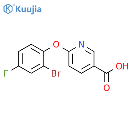 3-Pyridinecarboxylic acid, 6-(2-bromo-4-fluorophenoxy)- structure