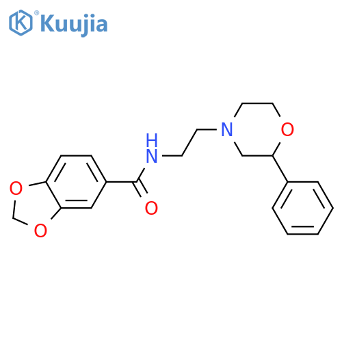 N-2-(2-phenylmorpholin-4-yl)ethyl-2H-1,3-benzodioxole-5-carboxamide structure
