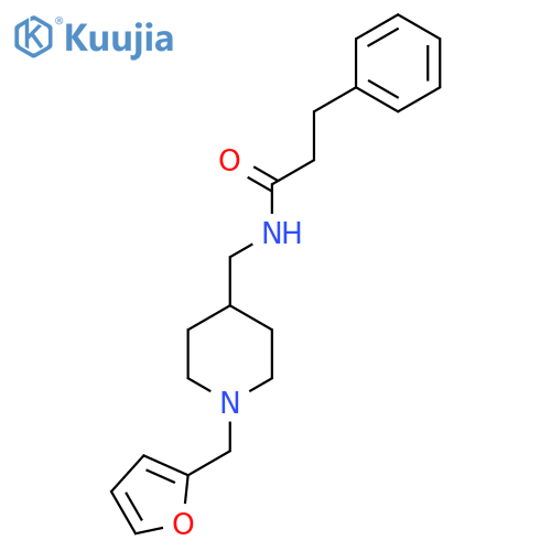 N-({1-(furan-2-yl)methylpiperidin-4-yl}methyl)-3-phenylpropanamide structure