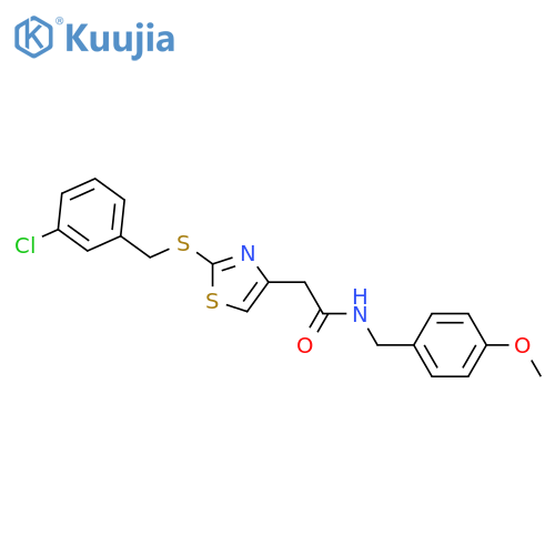 2-(2-{(3-chlorophenyl)methylsulfanyl}-1,3-thiazol-4-yl)-N-(4-methoxyphenyl)methylacetamide structure