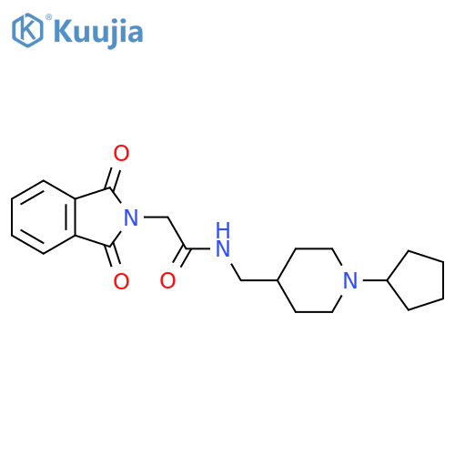 N-(1-cyclopentylpiperidin-4-yl)methyl-2-(1,3-dioxo-2,3-dihydro-1H-isoindol-2-yl)acetamide structure