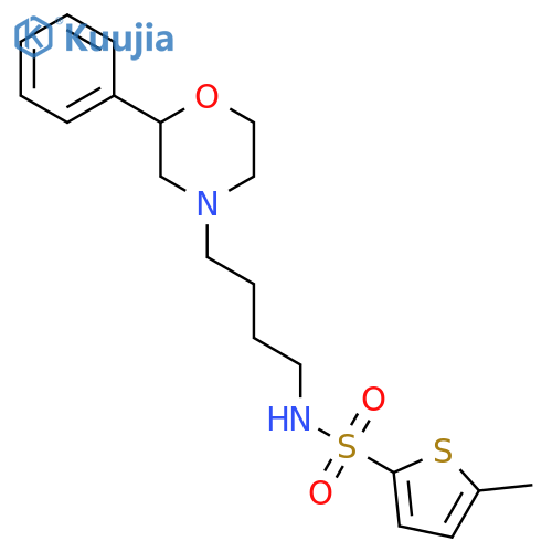 5-methyl-N-4-(2-phenylmorpholin-4-yl)butylthiophene-2-sulfonamide structure