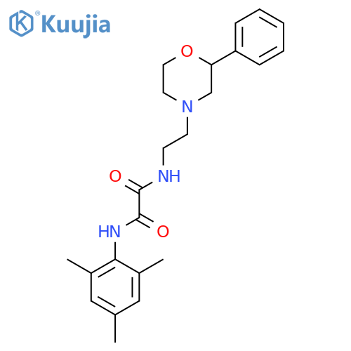 N'-2-(2-phenylmorpholin-4-yl)ethyl-N-(2,4,6-trimethylphenyl)ethanediamide structure