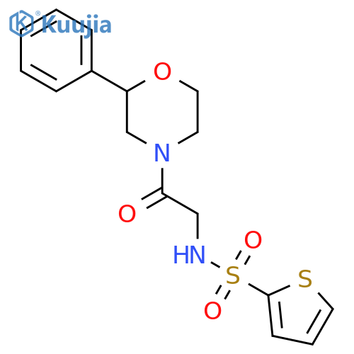 N-2-oxo-2-(2-phenylmorpholin-4-yl)ethylthiophene-2-sulfonamide structure