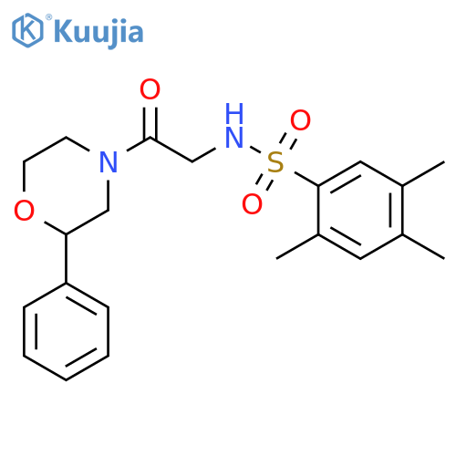 2,4,5-trimethyl-N-2-oxo-2-(2-phenylmorpholin-4-yl)ethylbenzene-1-sulfonamide structure