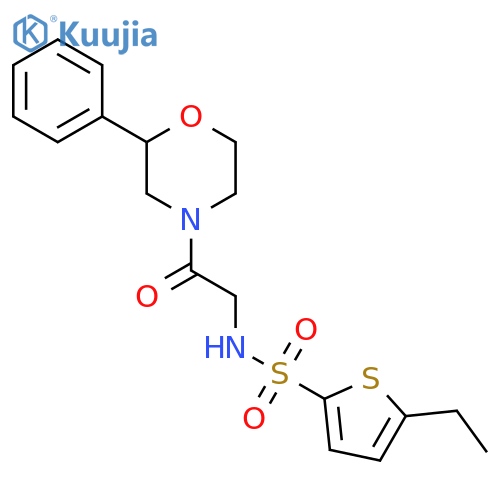 5-ethyl-N-2-oxo-2-(2-phenylmorpholin-4-yl)ethylthiophene-2-sulfonamide structure
