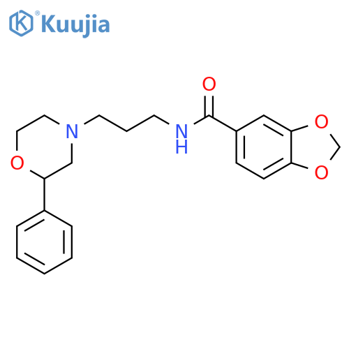 N-3-(2-phenylmorpholin-4-yl)propyl-2H-1,3-benzodioxole-5-carboxamide structure