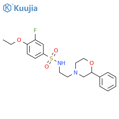 4-ethoxy-3-fluoro-N-2-(2-phenylmorpholin-4-yl)ethylbenzene-1-sulfonamide structure