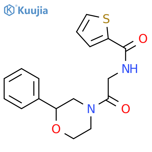 N-2-oxo-2-(2-phenylmorpholin-4-yl)ethylthiophene-2-carboxamide structure