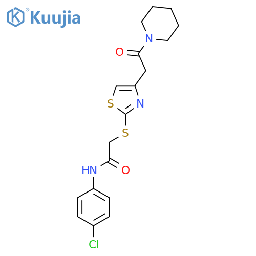 N-(4-chlorophenyl)-2-({4-2-oxo-2-(piperidin-1-yl)ethyl-1,3-thiazol-2-yl}sulfanyl)acetamide structure