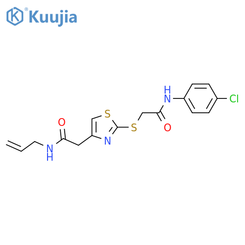 2-2-({(4-chlorophenyl)carbamoylmethyl}sulfanyl)-1,3-thiazol-4-yl-N-(prop-2-en-1-yl)acetamide structure