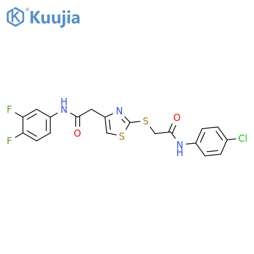 N-(4-chlorophenyl)-2-(4-{(3,4-difluorophenyl)carbamoylmethyl}-1,3-thiazol-2-yl)sulfanylacetamide structure
