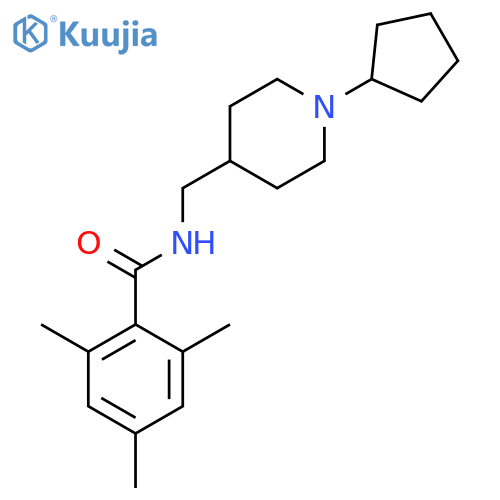 N-(1-cyclopentylpiperidin-4-yl)methyl-2,4,6-trimethylbenzamide structure