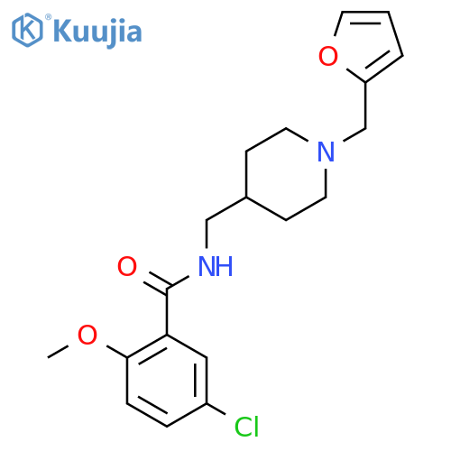 5-chloro-N-({1-(furan-2-yl)methylpiperidin-4-yl}methyl)-2-methoxybenzamide structure