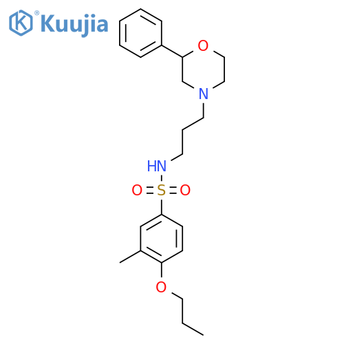 3-methyl-N-3-(2-phenylmorpholin-4-yl)propyl-4-propoxybenzene-1-sulfonamide structure