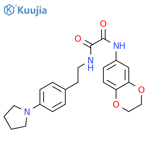 N-(2,3-dihydro-1,4-benzodioxin-6-yl)-N'-{2-4-(pyrrolidin-1-yl)phenylethyl}ethanediamide structure