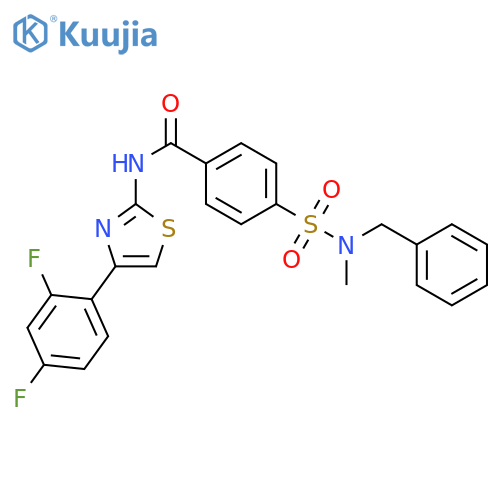 4-benzyl(methyl)sulfamoyl-N-4-(2,4-difluorophenyl)-1,3-thiazol-2-ylbenzamide structure