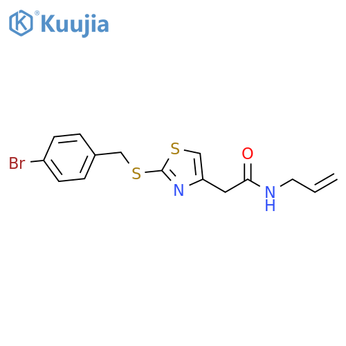 2-(2-{(4-bromophenyl)methylsulfanyl}-1,3-thiazol-4-yl)-N-(prop-2-en-1-yl)acetamide structure