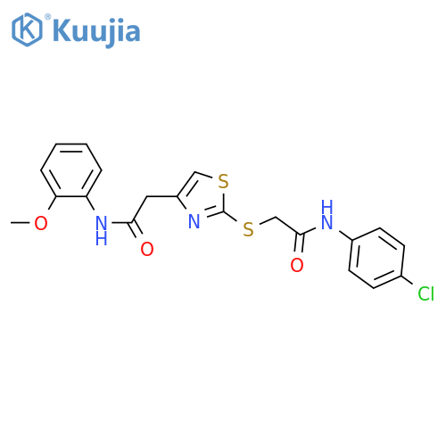 N-(4-chlorophenyl)-2-(4-{(2-methoxyphenyl)carbamoylmethyl}-1,3-thiazol-2-yl)sulfanylacetamide structure