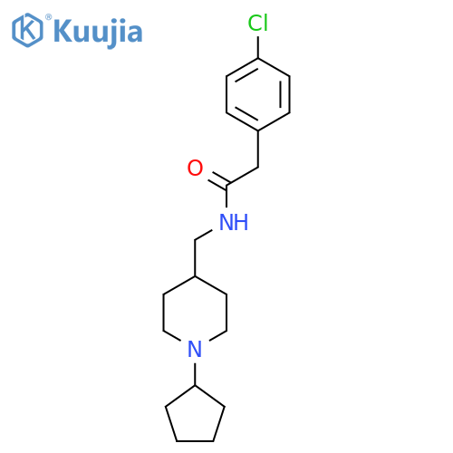 2-(4-chlorophenyl)-N-(1-cyclopentylpiperidin-4-yl)methylacetamide structure