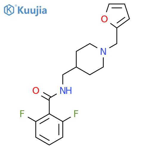 2,6-difluoro-N-({1-(furan-2-yl)methylpiperidin-4-yl}methyl)benzamide structure